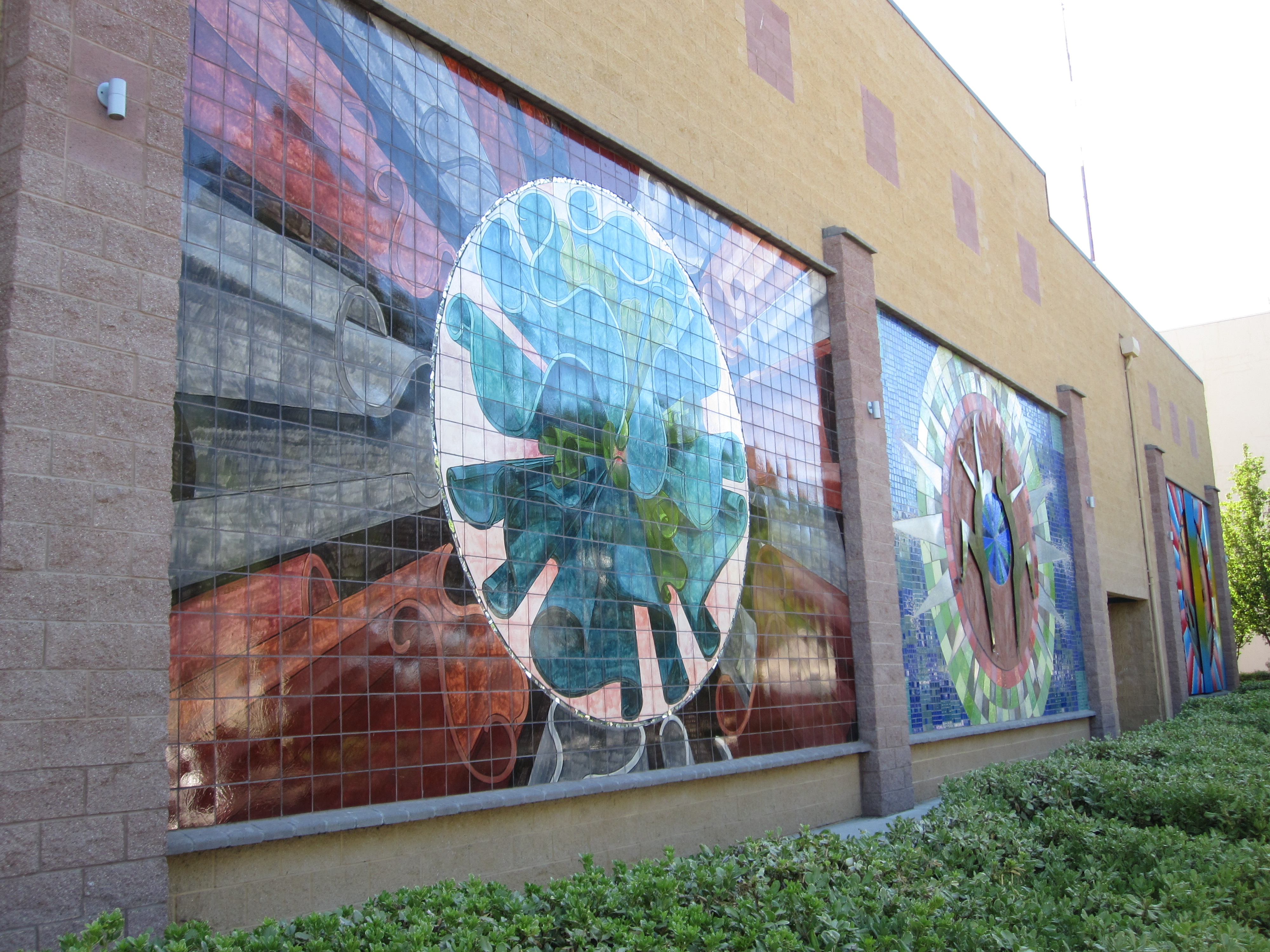 Native Son panels on the Mainplace wall, Merced