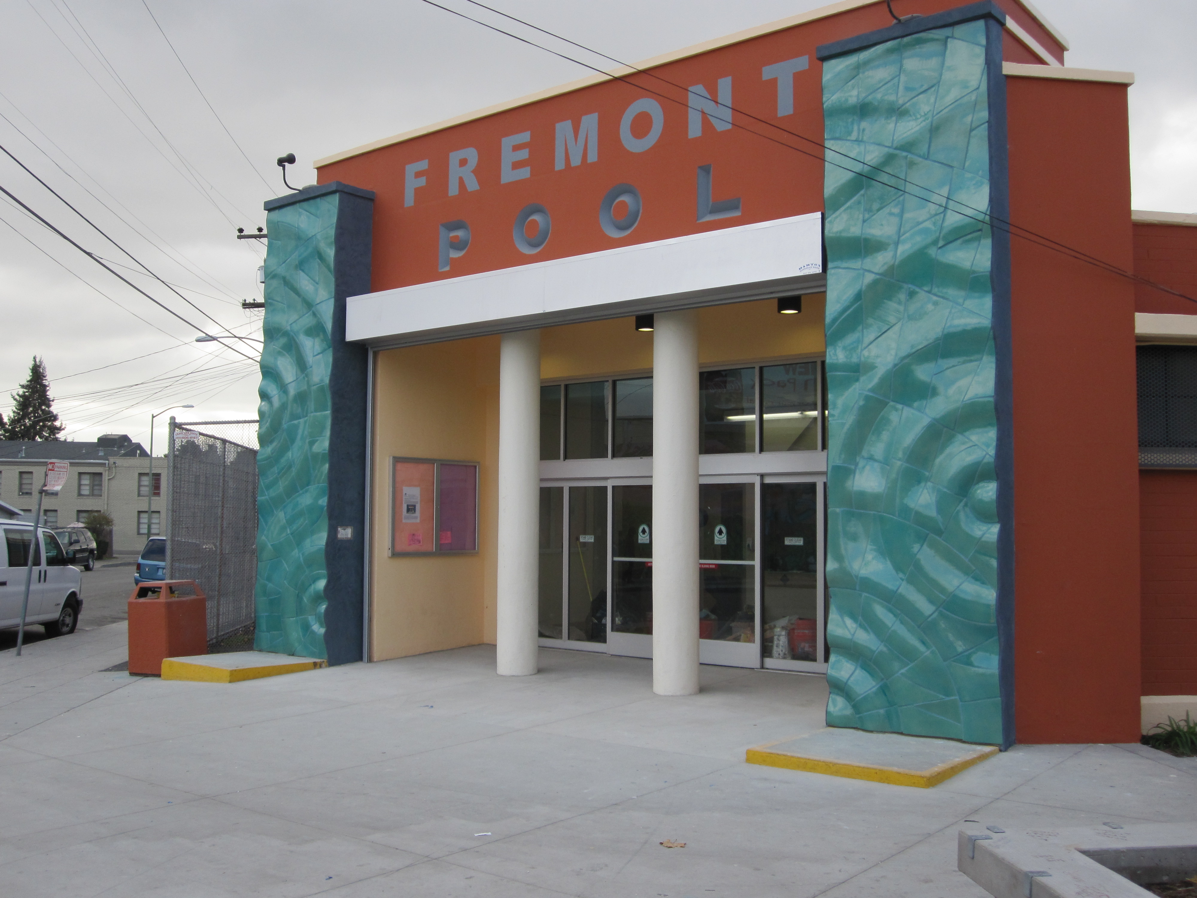 Hydrolith at the Fremont Pool entrance, Oakland