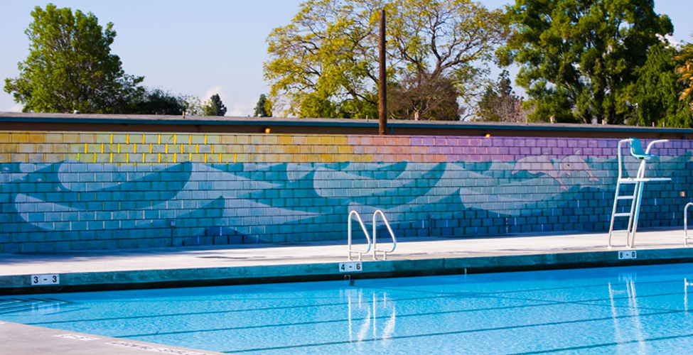 Sea Dream wall at Mona Park Pool, Compton