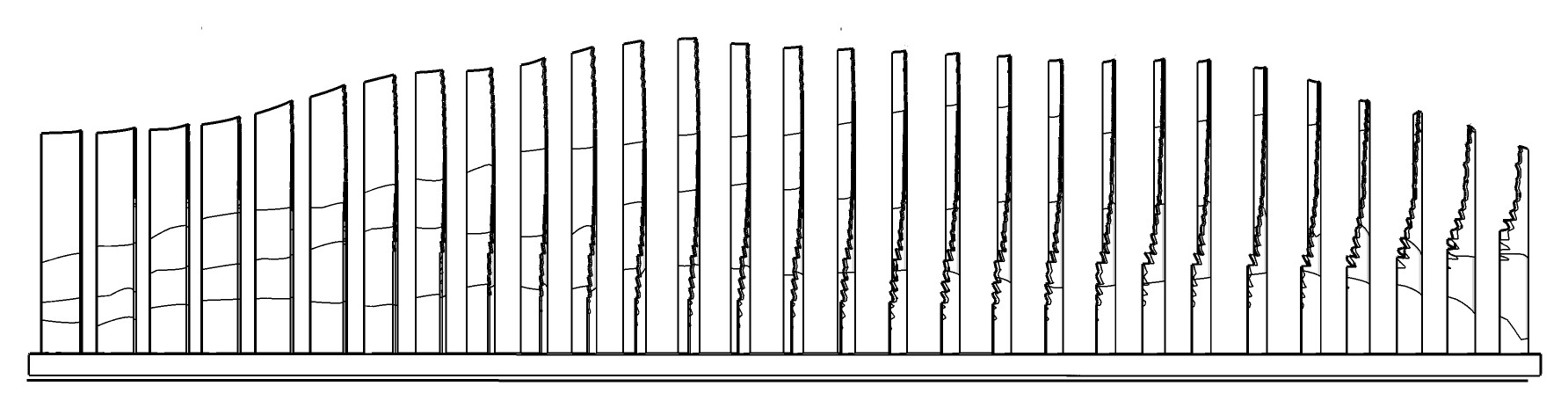 Elevation drawing of the sculpture