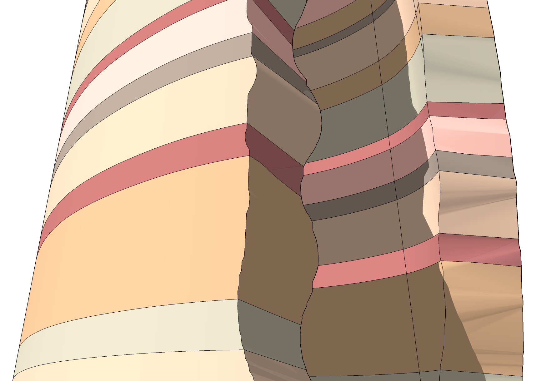 Color study of the banded layers, second view