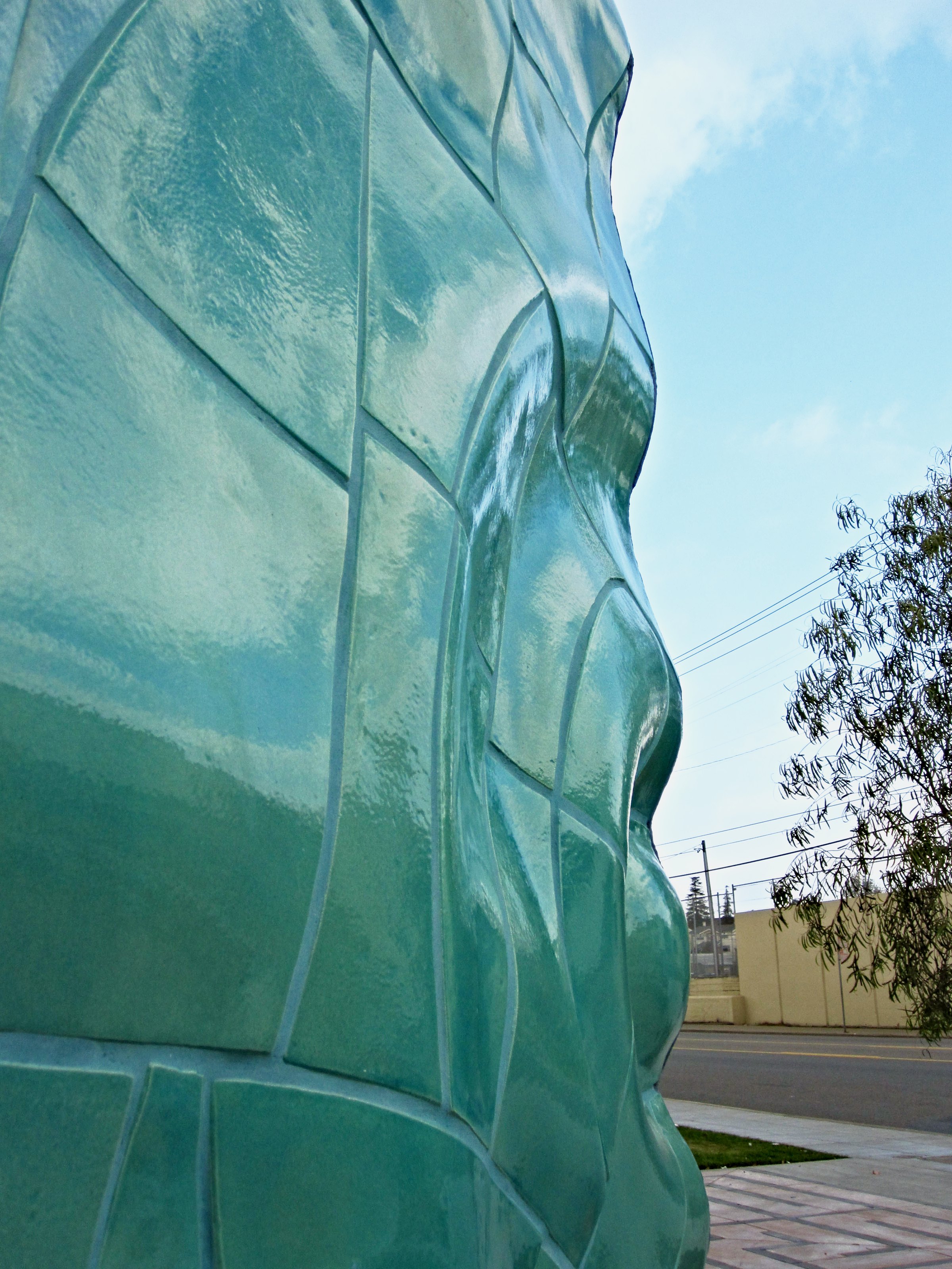 Hydrolith against the sky, Fremont Public Pool, Oakland